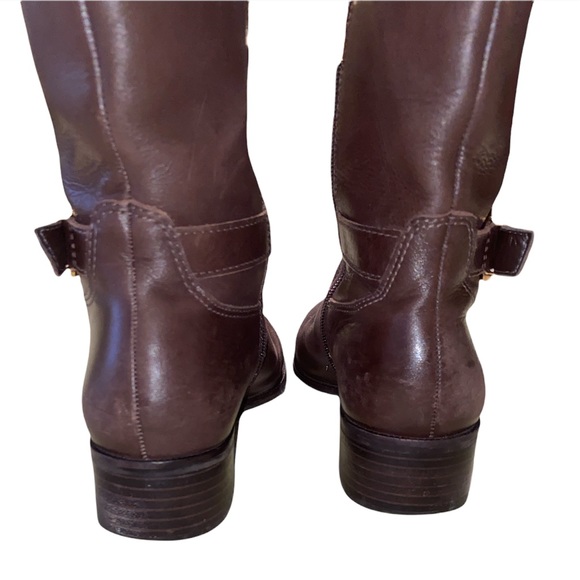 Banana Republic Sloanne Brown Leather High Riding Boots - 8.5 - Picture 10 of 16
